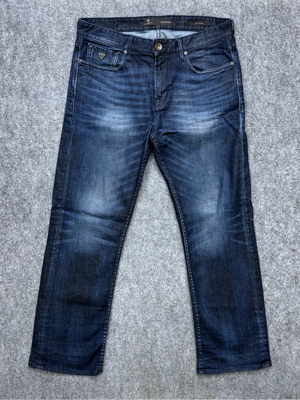 Guess Relaxed Straight Leg Jeans Men's Size 33 33x30 Dark Wash
